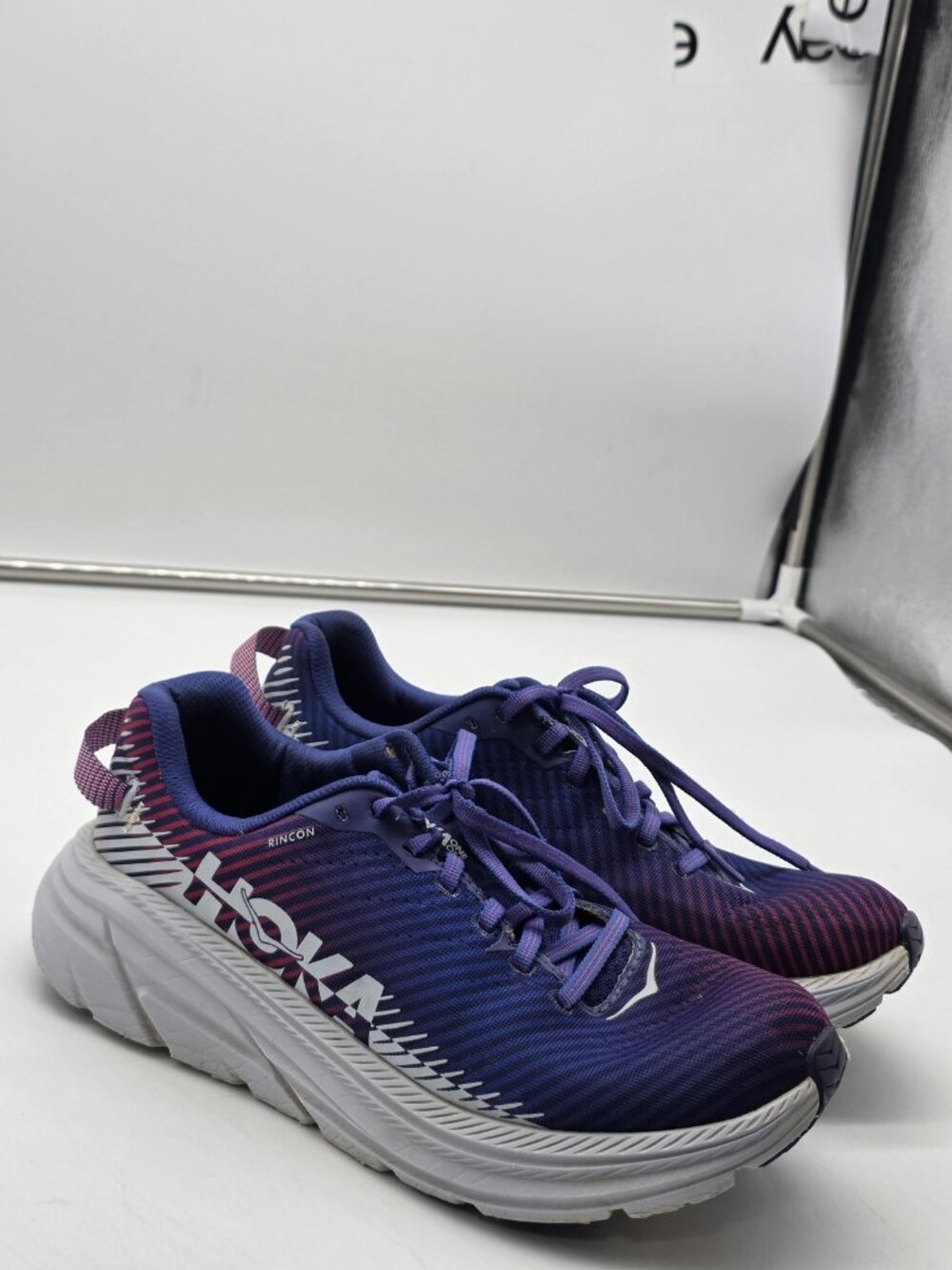 Hoka One One Rincon 2 Shoes Womens Size 8.5 Purple Mesh Running Sneakers Damaged